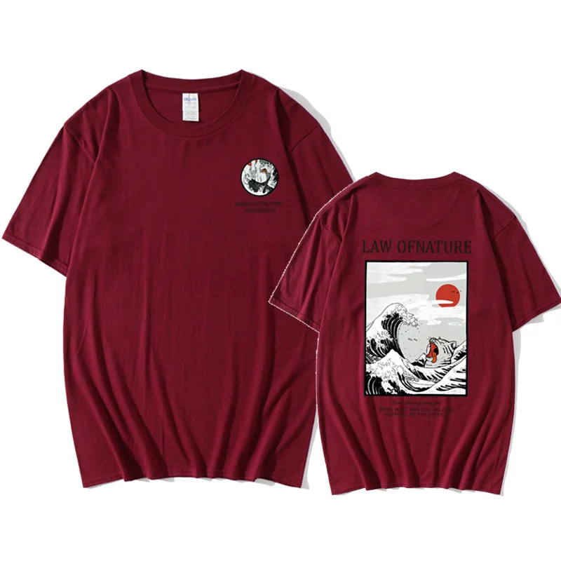 RetroWaveEurope и America аниме футболка Harajuku уличная хлопковая Camisetas Hombre Мужская забавная