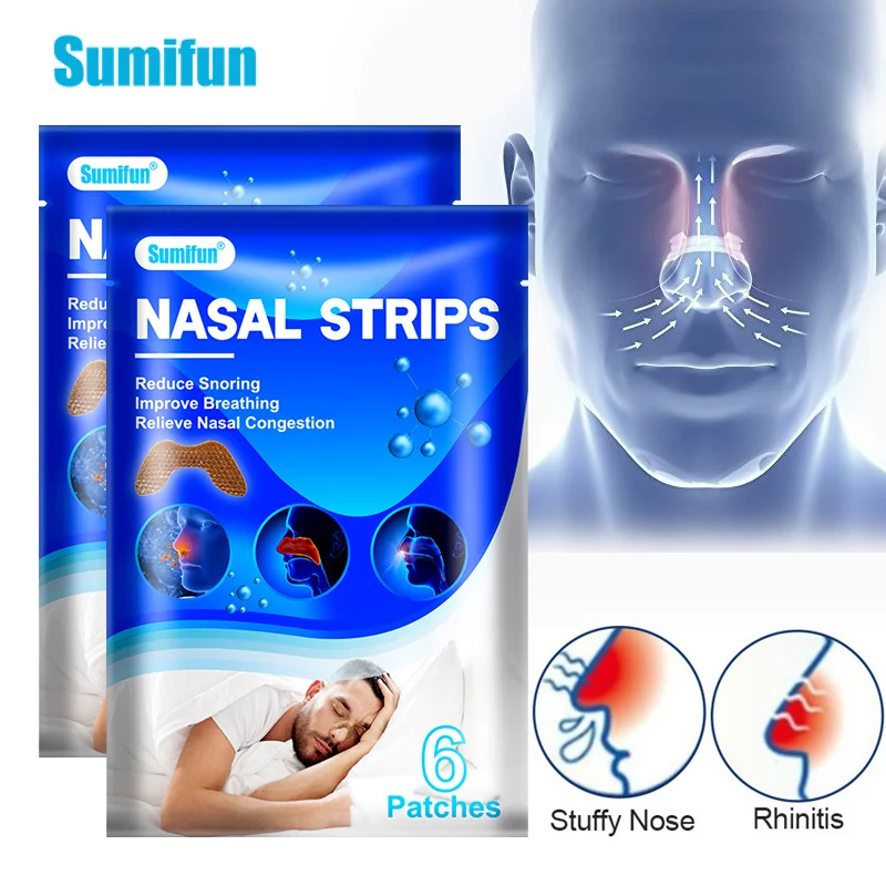 

6Pcs Sumifun Better Breath Breathe Right Nasal Strips Anti Snoring Strips Sleep Snoring Nasal Strips Sleep Better Health Care