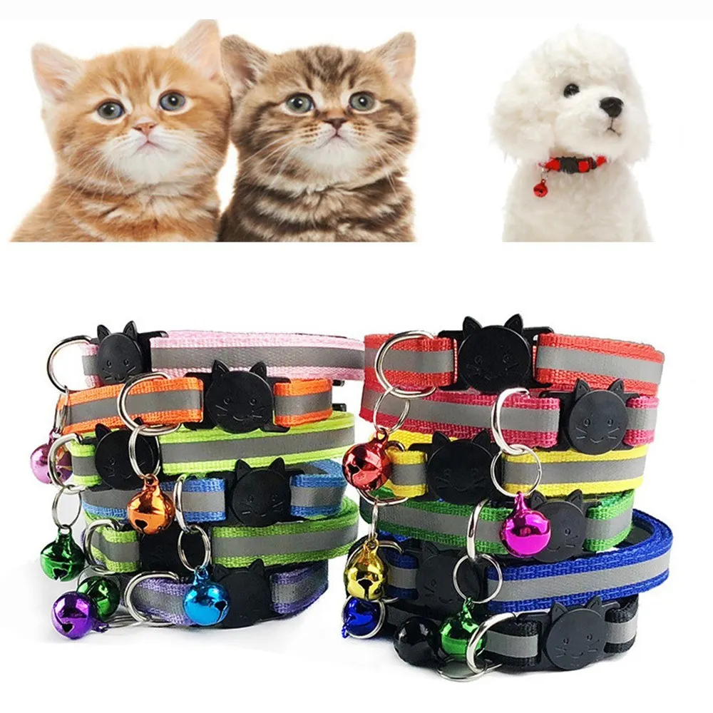 

Pet Supplies Reflective Patch Collar Release Buckle Bell Tightness Adjustable Pet Collar