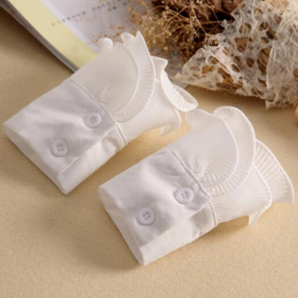 Хлопок наручные плиссированные органная рубашка с расклешенными рукавами