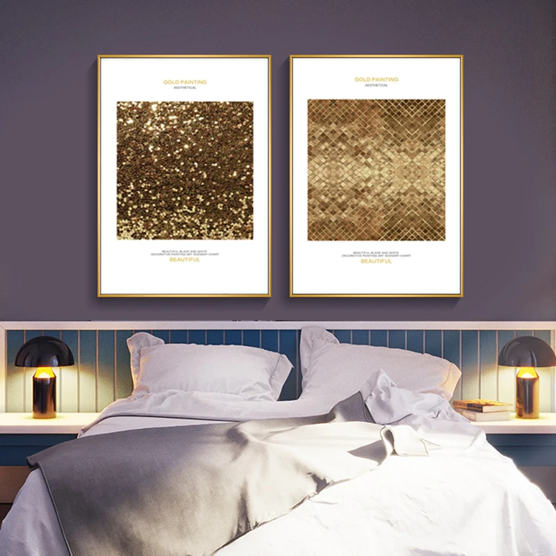 RELIABLI художественная абстрактная Золотая Картина на холсте для дома Настенная