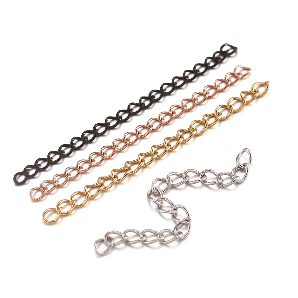 

Цепочка из нержавеющей стали удлинитель колье, 4 цвета, для изготовления ювелирных изделий, 80 шт.