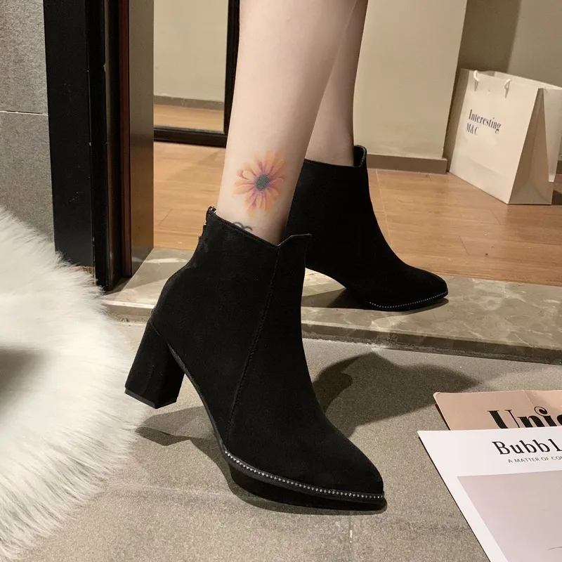 Новинка 2020 модная обувь женские ботильоны с круглым носком ботинки на молнии со