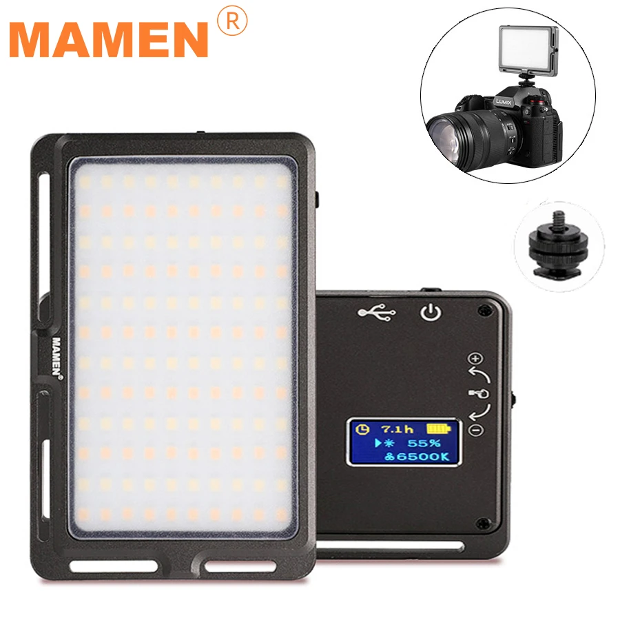MAMEN светодиодный светильник для видео с регулируемой яркостью освещение