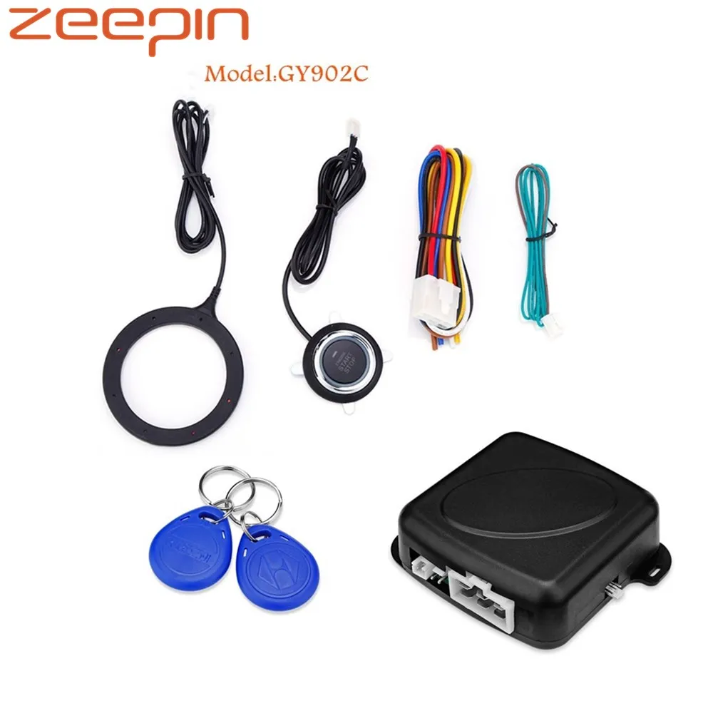 Zeepin GY902C Автомобильная противоугонная система кнопка запуска двигателя Стоп RFID замок зажигания переключатель без ключа иммобилайзер