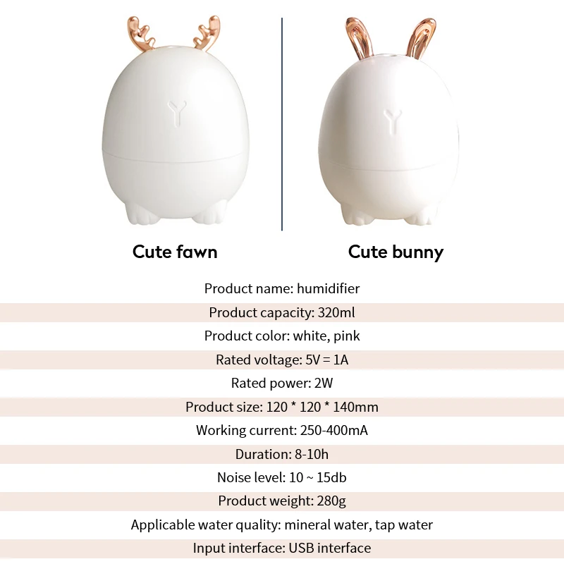 

320ML Ultrasonic Air Humidifier USB Aroma Essential Oil Diffuser Car USB Fogger Mist Maker Air Diffusers For Home Office Car