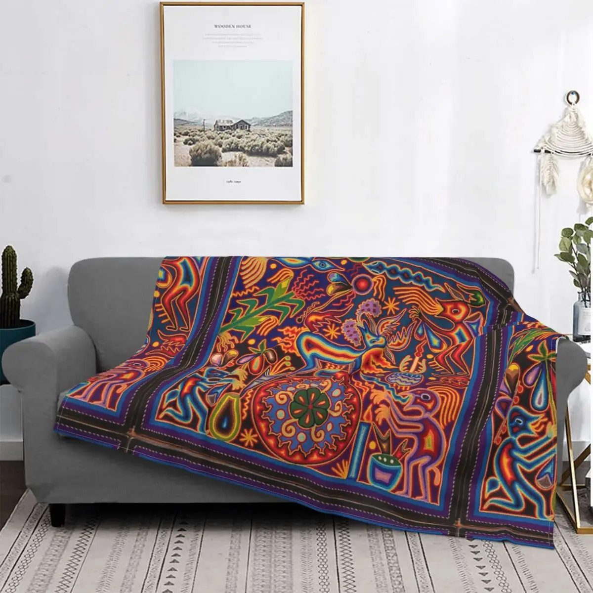 

Huichol Throw Blanket Plaid Sweater With Hood Warm Electric Blanket Plush Plaid Blankets Blanket Sofa Decorative