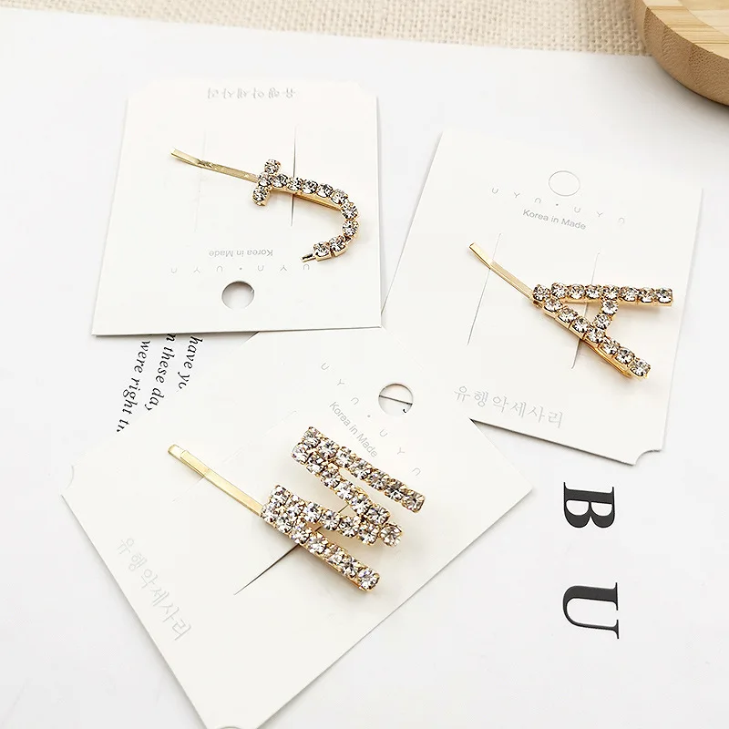 1 шт. блестящие заколки с буквенным принтом хрустальные стразы для волос женские