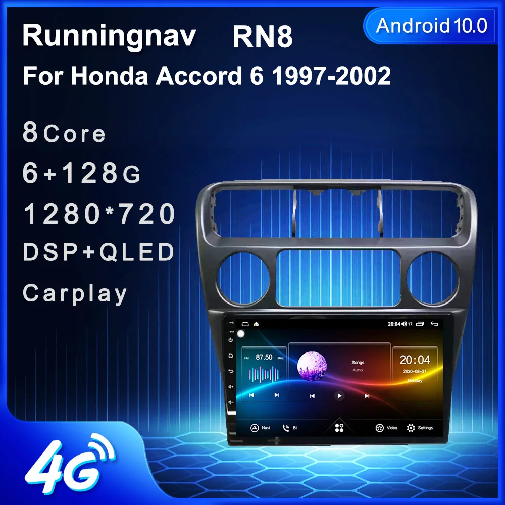4G LTE Android 10 1/9/8.1 для Honda Accord 6 1997 2002 мультимедийный стерео автомобильный DVD плеер