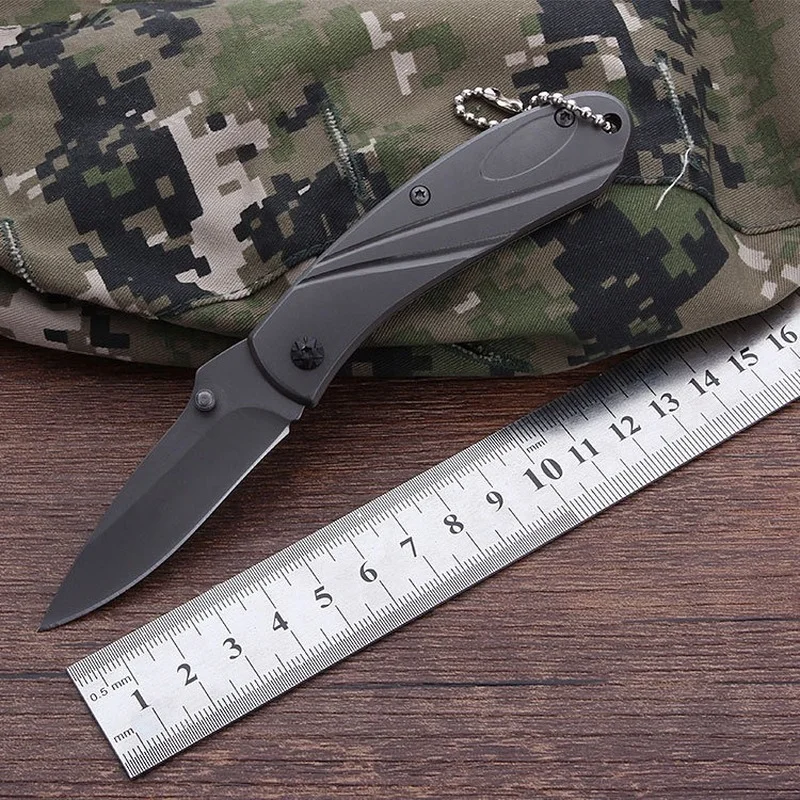 

Gray Titanium Keel One Color Stainless Steel Handle Tactical Knife Portable Straight Knife Wilderness Survival Hunting Key Knife