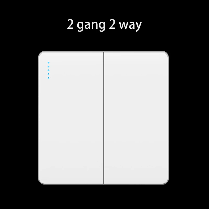 

86 Type Wall Light Switch, 1 2 Gang 1 2 Way 10A 250V White Large Panel Buttons Recessed Wall Rocker Switch