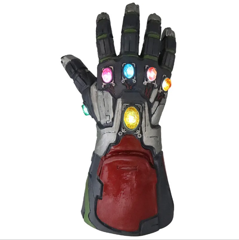 

[VIP] Cool 1:1 Super hero Iron hero Latex Gloves LED Light gemstone Superhero Gloves model toy Action Figure Cosplay party gift