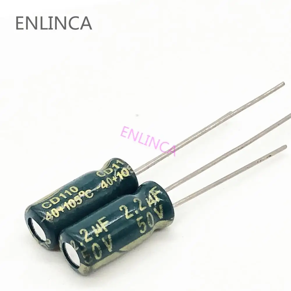 

110pcs/lot Q04 high frequency low impedance 50v 2.2UF aluminum electrolytic capacitor size 5*11 2.2UF 20%