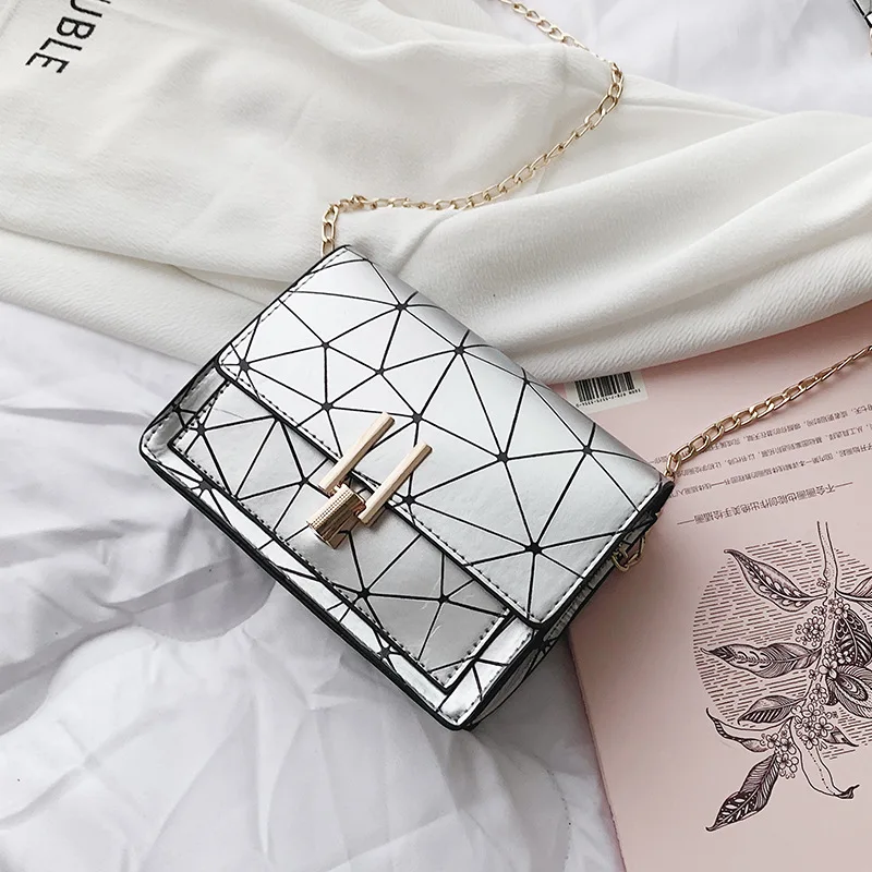 

Women Fashionable Shoulder Bags 2021 New Female Messenger Bag Chain Handbag Chain Wild Crack Printing Wild Crossbody Bag
