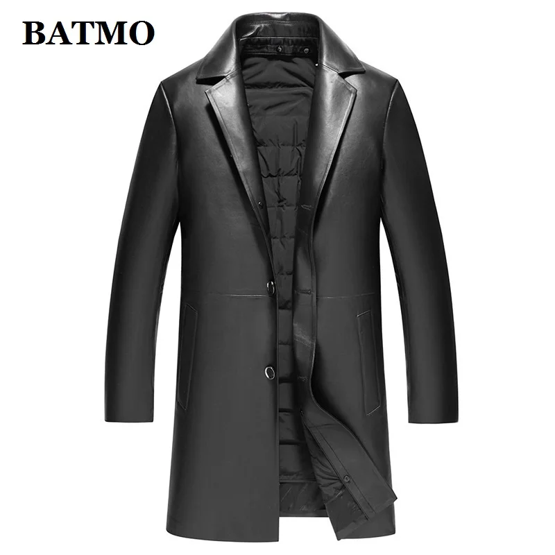 BATMO 2019 Новое поступление зимний мужской плащ из натуральной кожи - Цена: 29409.55
