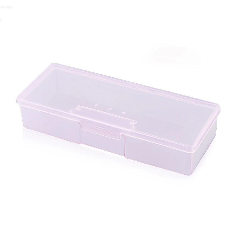 

1Pcs Nails Dot Drawing Pen Buffer Grinding File Storage Box Plastic Transparent Nail Manicure Tool Storage Box Nail Special Tool