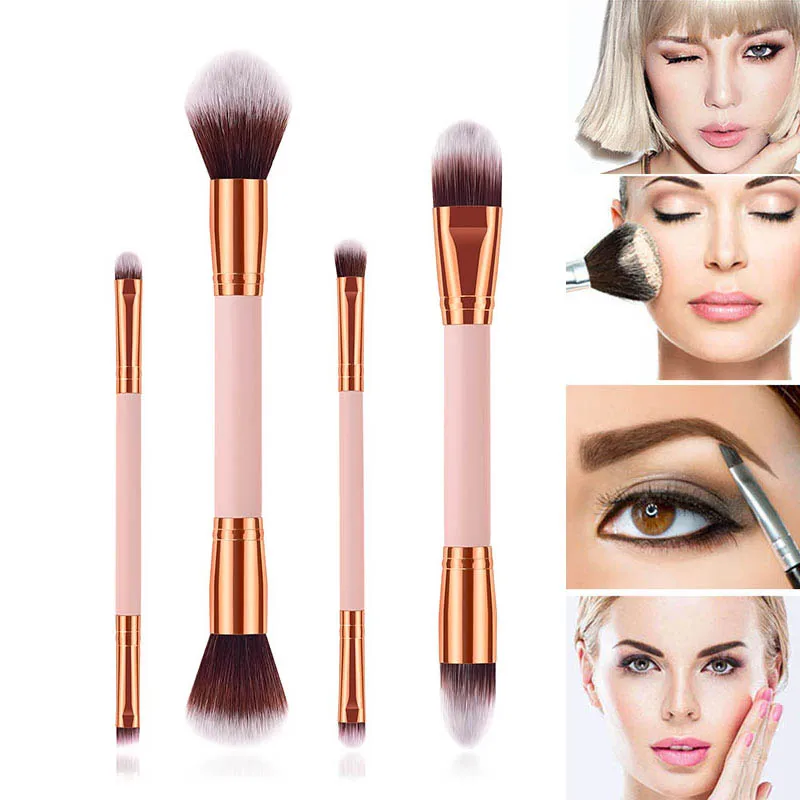 

4 шт. набор кистей для макияжа с двойной головкой многофункциональная Косметическая кисть для пудры инструменты кисти для макияжа