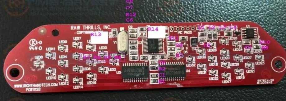 Светодиодный задний светильник, плата ввода/вывода, плата PCB для супер велосипедов, 2 гоночных шкафа, запчасти для монетного оператора, аркадная гоночная игра, развлекательная машина