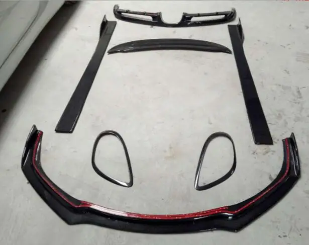 

981 Real Carbon Fiber Front Rear Bumper Lip Diffuser Cover Car Side Skirt Spoiler For Porsche Cayman 981 GT4 2013 2014 2015