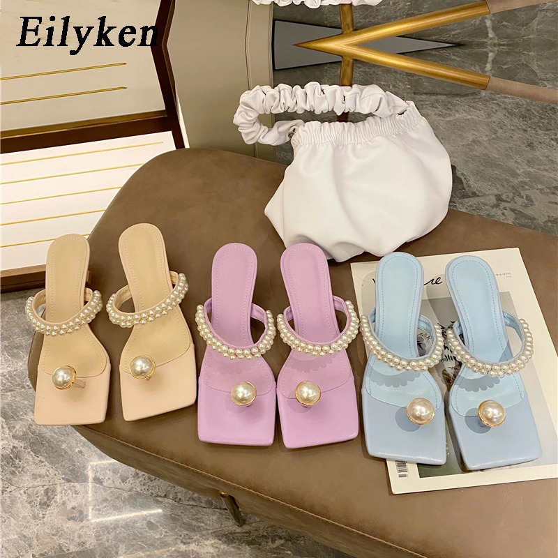 Eilyken Fashion String Bead Design Summer Slippers Flip Flops For Women Clip Toe Sandals Ladies Low Heel Party Dance Shoes | Обувь
