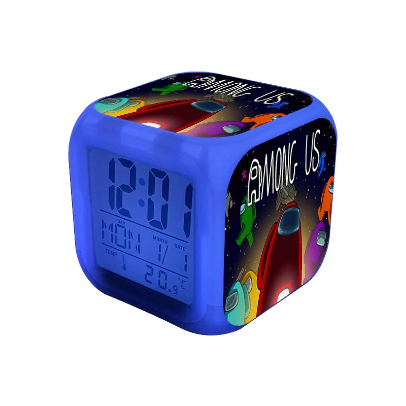 

Among Us Game Alarm Clock Kid Wake Up Light Digital Alarm Clock Kid LED Clock Color Changing Table Reveil Wekker Birthday Gifts