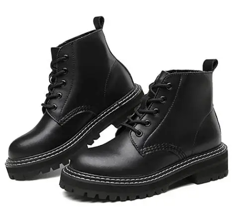 

Autumn Genuine Leather Ankle Boots Women Chelsea Boots for Women Casual Motorcycle Shoes Winter Fur Couple Shoes Zapatos Mujer