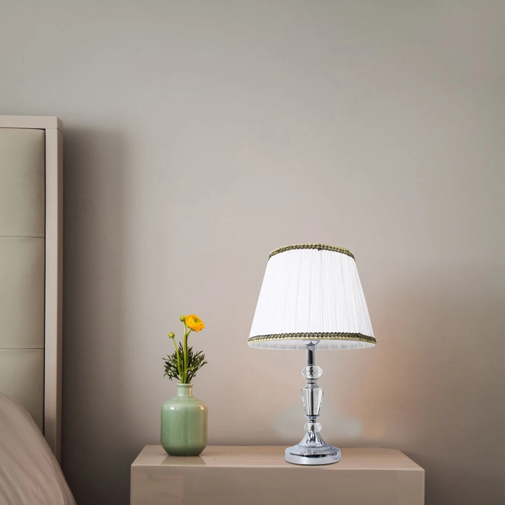 Современный простой тканевый Настольный светильник с кристаллами винтажный