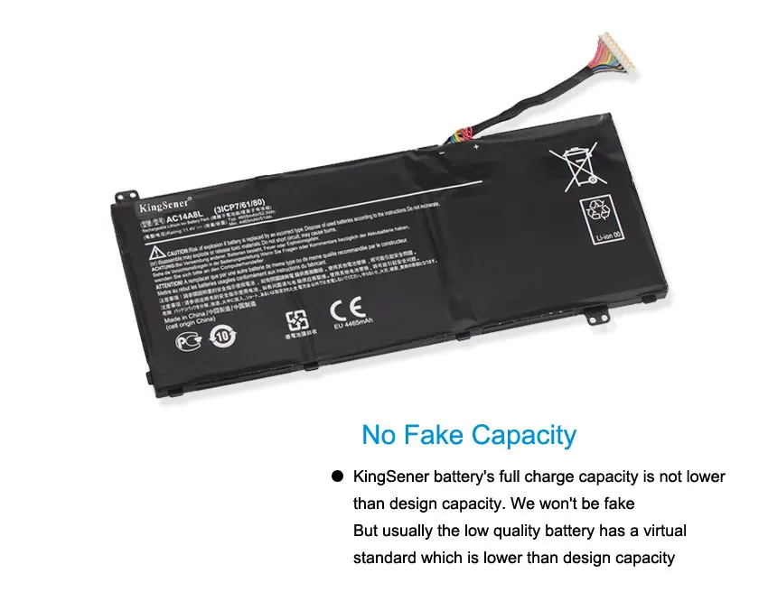 Аккумулятор для ноутбука KingSener AC14A8L Acer Aspire VN7 571 571G 591 591G MS2391 KT.0030G.001 11 4 V 4605mAh|battery for