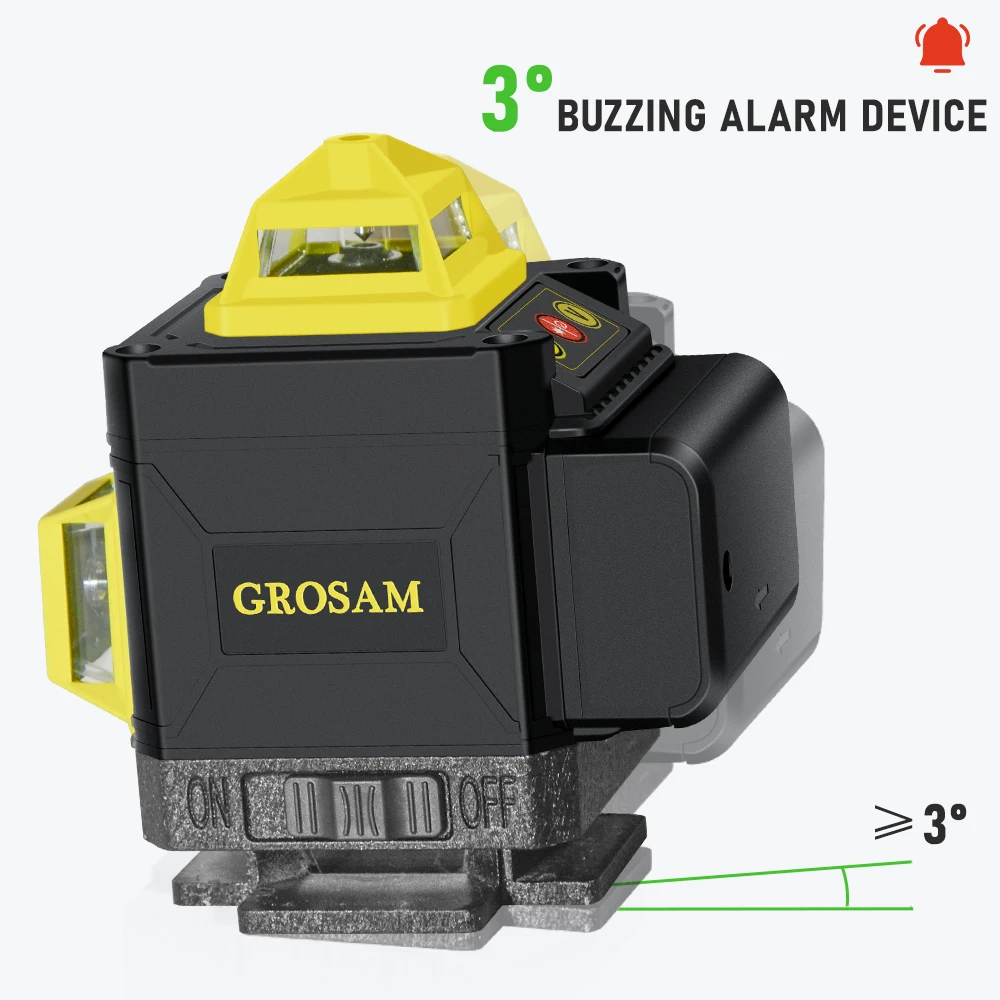 GROSAM 16 Lines 4D Green Laser Levels 360 Horizontal And Vertical Cross  Lines With Auto Self-Leveling Indoors And Outdoors surface roughness gauge