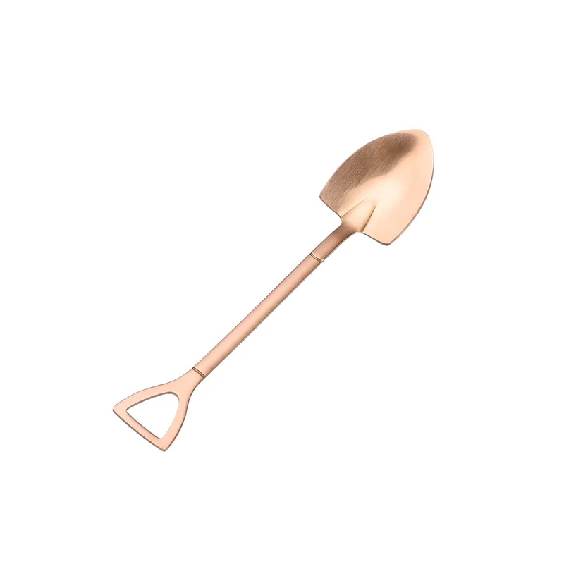 

Stainless Steel Iron Shovel Mini Spoon Coffee Ice Cream Spoon Retro Cute Square Head Dessert Spoon Kitchen Gadget Accessories
