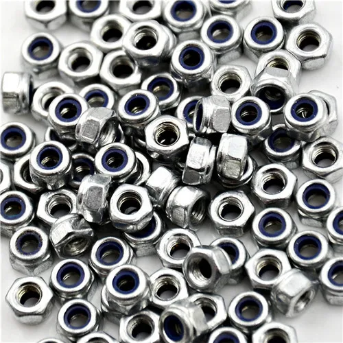 

100Pcs Silver Tone M3 x 0.5mm Stainless Steel Nylock Nylon Insert Hex Lock Nuts