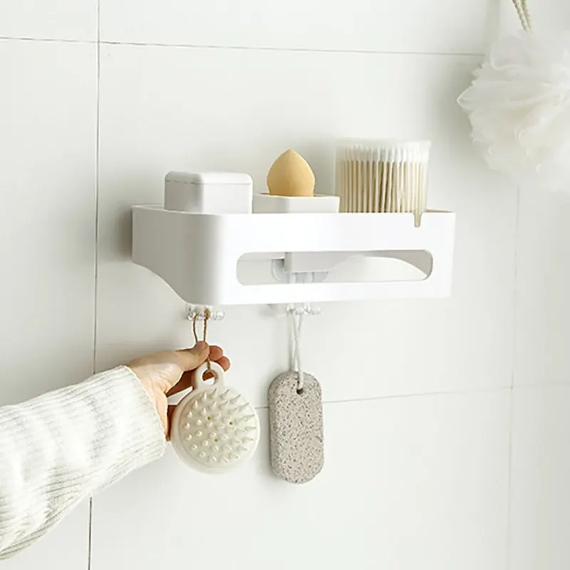 

Plastic Shampoo Storage Rack Bathroom Shelf Organizer Wall Mounted Toilet Paper Shampoo Towel Holder Bathroom Accessories