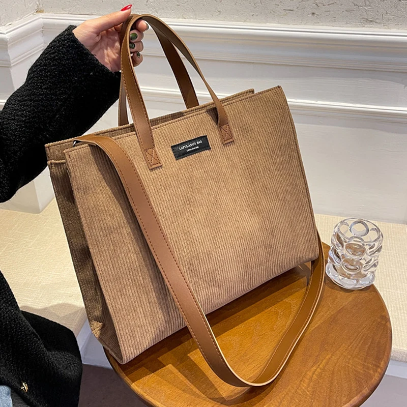 

Corduroy Shoulder Crossbody Bag for Women Vintage Shopper Shopping Bags Ladies Handbags Casual Tote Bags 2022 New bolso mujer