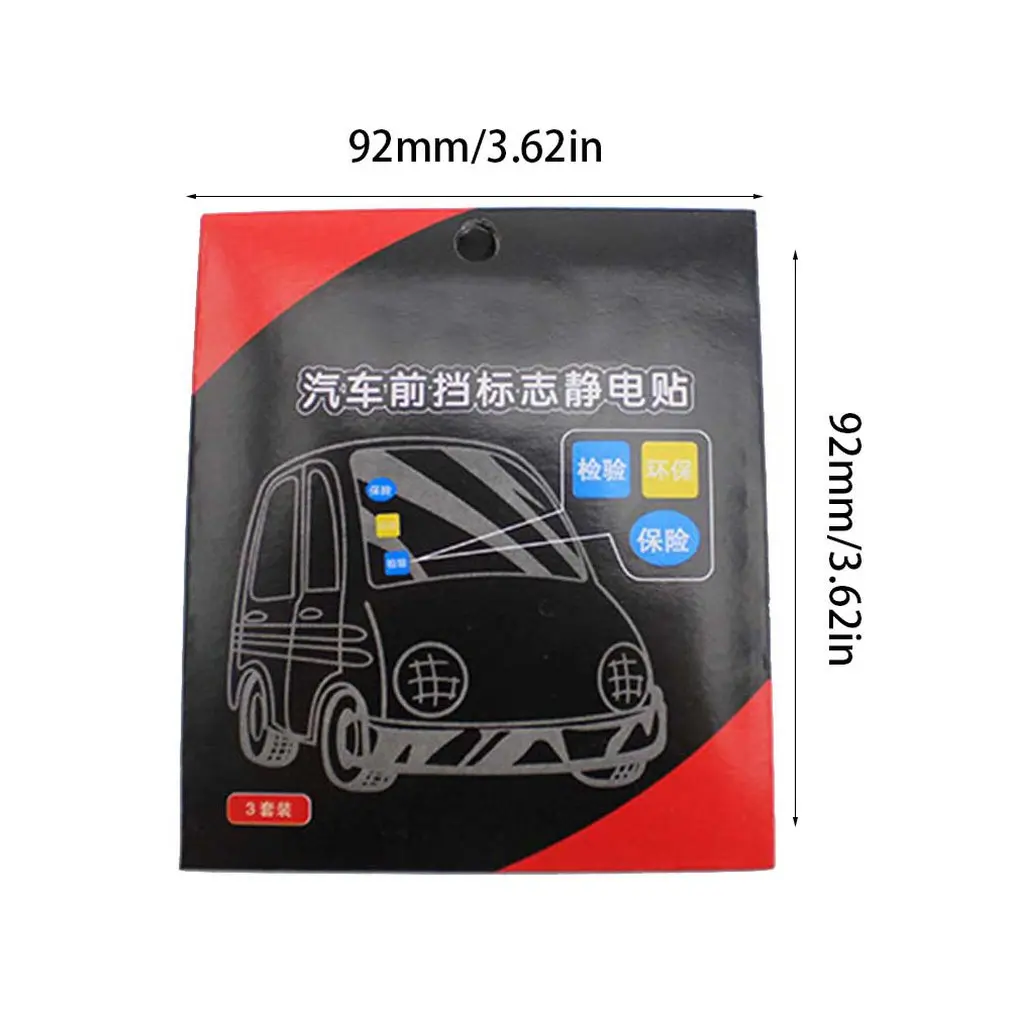 

3pcs Thickening Car Static Front Gear Annual Inspection Insurance Stickers Environmental Protection Signs