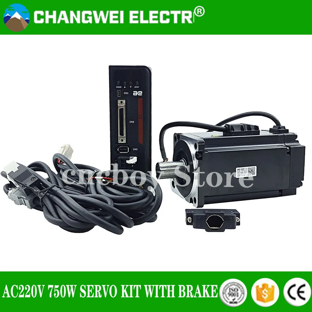 Комплект серводвигателя переменного тока 220 В 750 Вт 0 75 кВт 2 39 нм двигатель S2P-5R5AI +