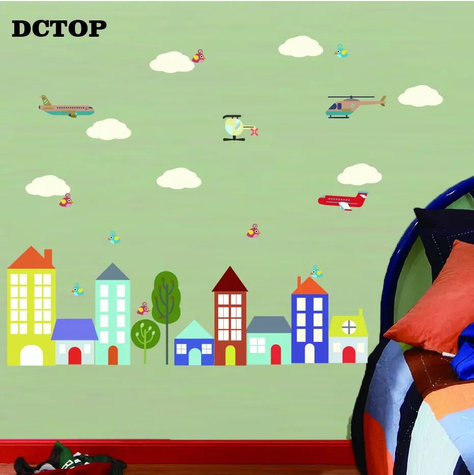 Красочные домашние настенные наклейки с птицами художественная наклейка в