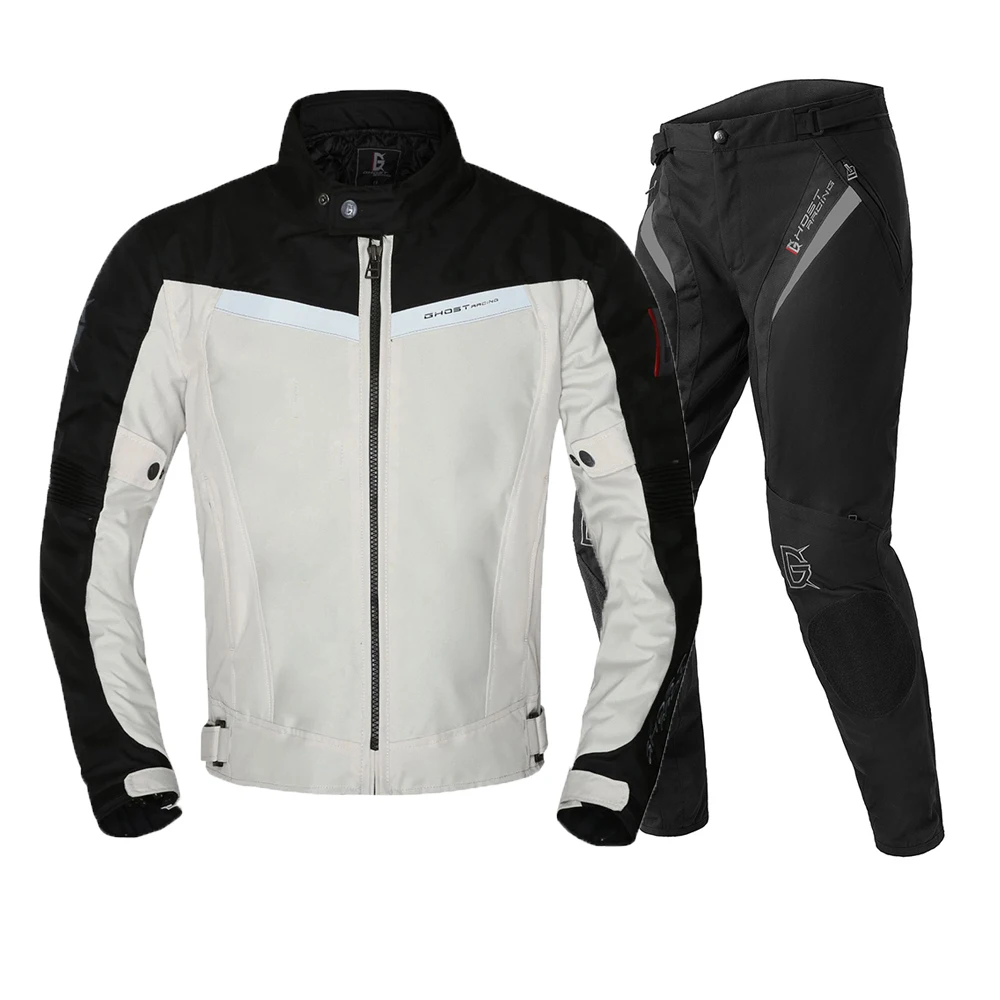 GR-Y02 WT Set Призрак куртка для мотоспорта Водонепроницаемая Мото куртка+ мото rcycle брюки ветрозащитный гоночный костюм для верховой езды со съемным Linner - Цвет: GR-Y02 WT Set