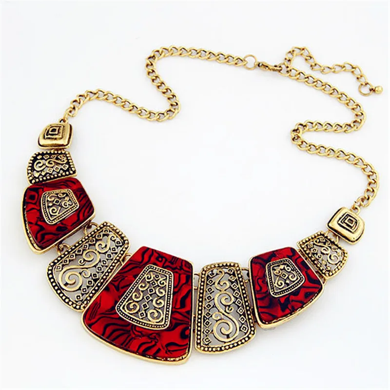 Винтажное ожерелье дикая Геометрия полый металлический вентилятор бахрома