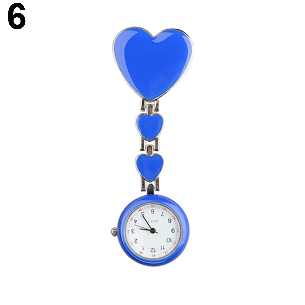 Portable Fashion Alloy Heart Love Quartz Women Clip-on Brooch Female Doctor Nurse Pocket Watch Fob Arabic Numerals Dial | Наручные часы