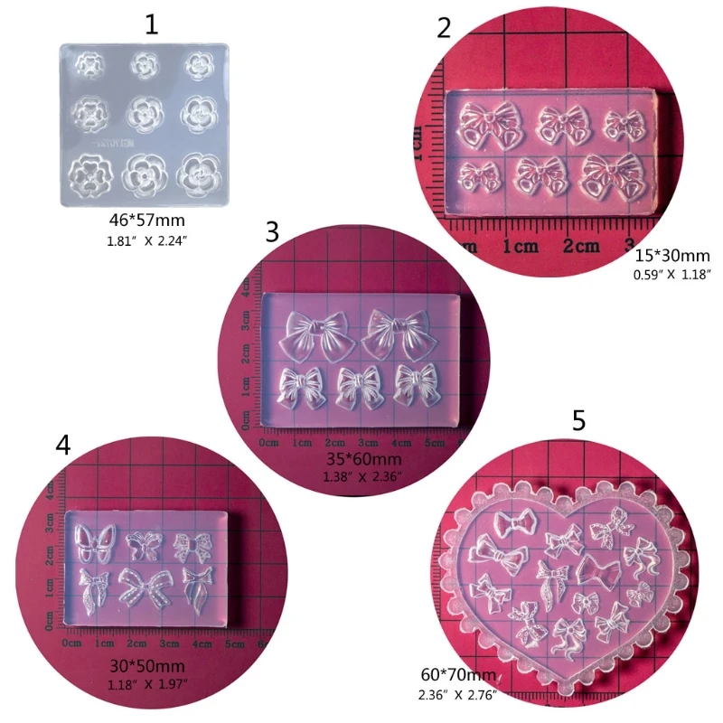 

3D Flower Bowknot Nail Art Decoration Resin Mold Nails Stickers Silicone Mould Y08C