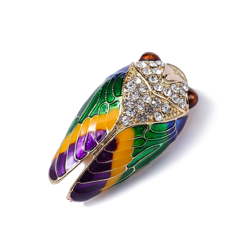 Morkopela Cicada Bug Insect Brooch Enamel Pin Rhinestone Brooches And Pins For Women Vintage Brooch Jewelry Luxury