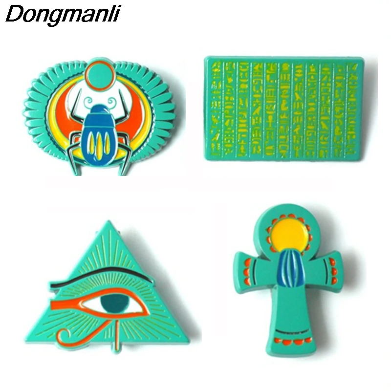 P3940 Dongmanli Египетские украшения амулет Глаз Гора металлическая Глянцевая булавки и броши для нагрудных значки на рюкзак сумки значок подарки