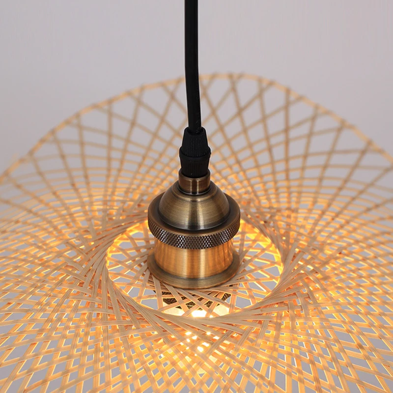 Продажа Креативные бамбуковые подвесные светильники, винтажные Потолочные Подвесные светильники в китайском стиле, украшение для столовой, рестор...