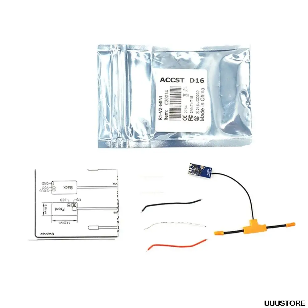 Радиоприемник Jumper R1 V2 Mini 2 4 ГГц 16CH D16 SBUS радиопередатчик для РУ дрона совместим с