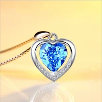 fashion new pendant heart shaped necklace female simple wild clavicle chain japanese and korean silvery jewelry wholesale