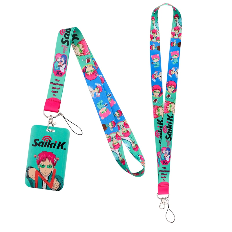 

AD1522 Japanese Anime Manga Saiki Kusuo Neck Strap Lanyards ID Badge Card Holder Keychain Cell Phone Accessories Gift