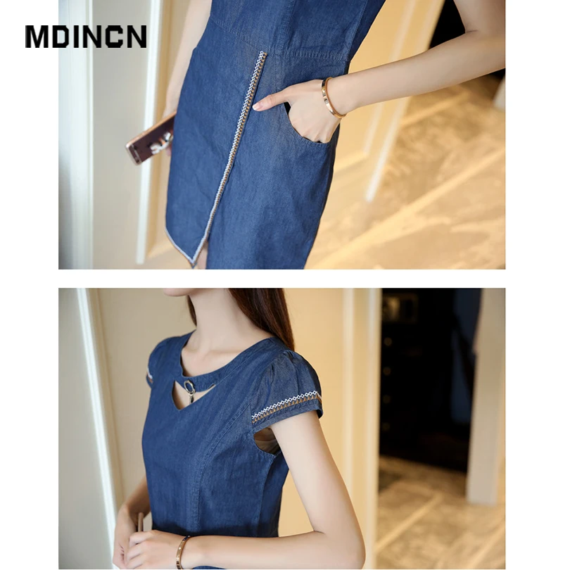 MDINCN горячая Распродажа 2020 новое летнее джинсовое платье женское свободное