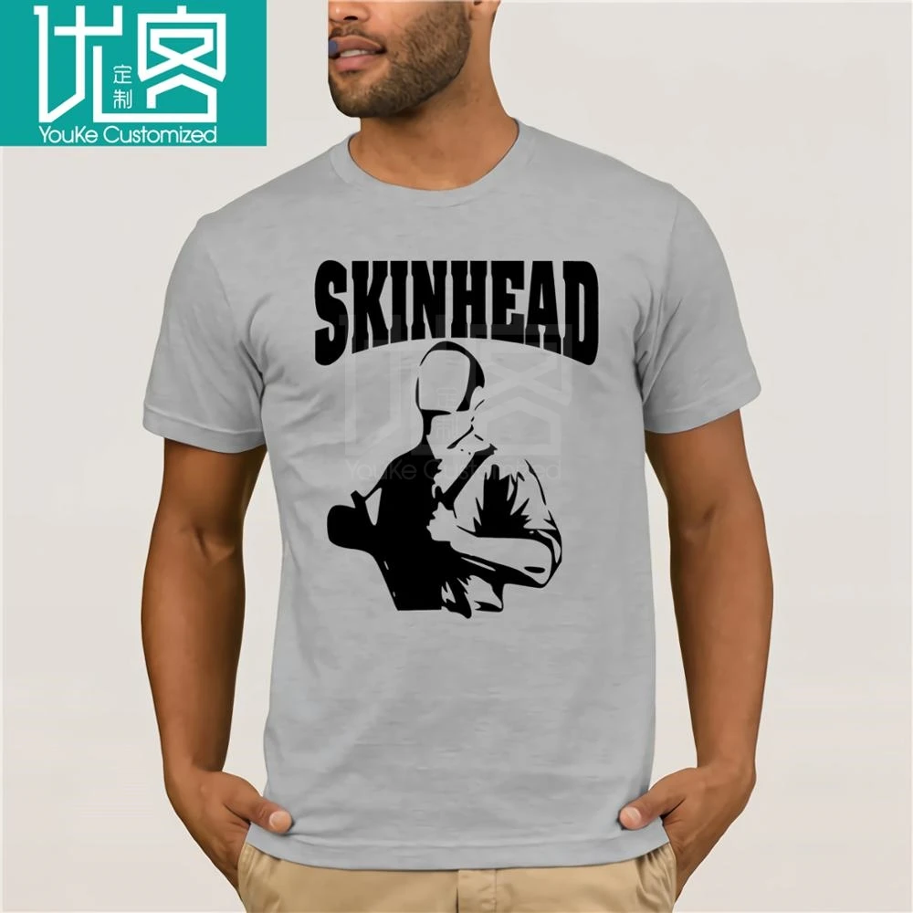 Мужская футболка с принтом Skinhead подтяжками Молодежный культ для фитнеса