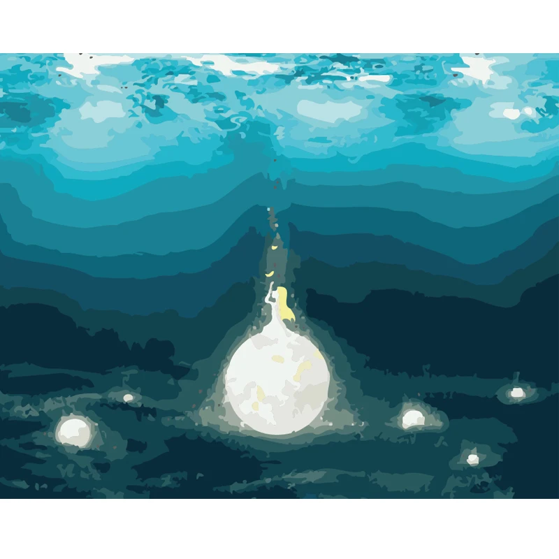 Подводная светящаяся фигурка девушки краска по номерам сделай сам масляная