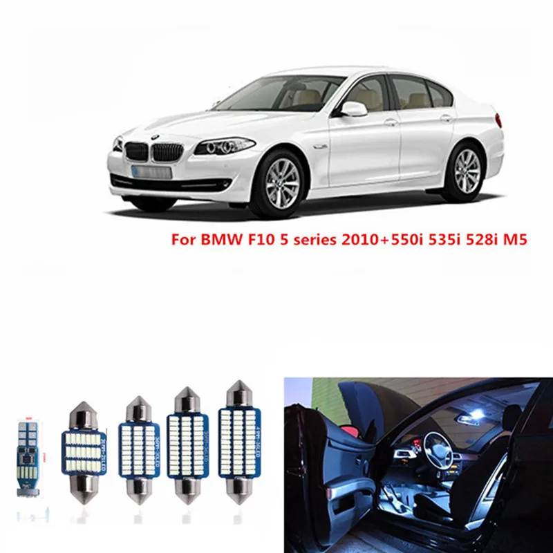 

19Pcs Canbus LED Car Interior Light Kit For BMW F10 5 Series 2010+550i 535i 528i M5 Map/Dome Pathway Trunk Lighting Door Lights